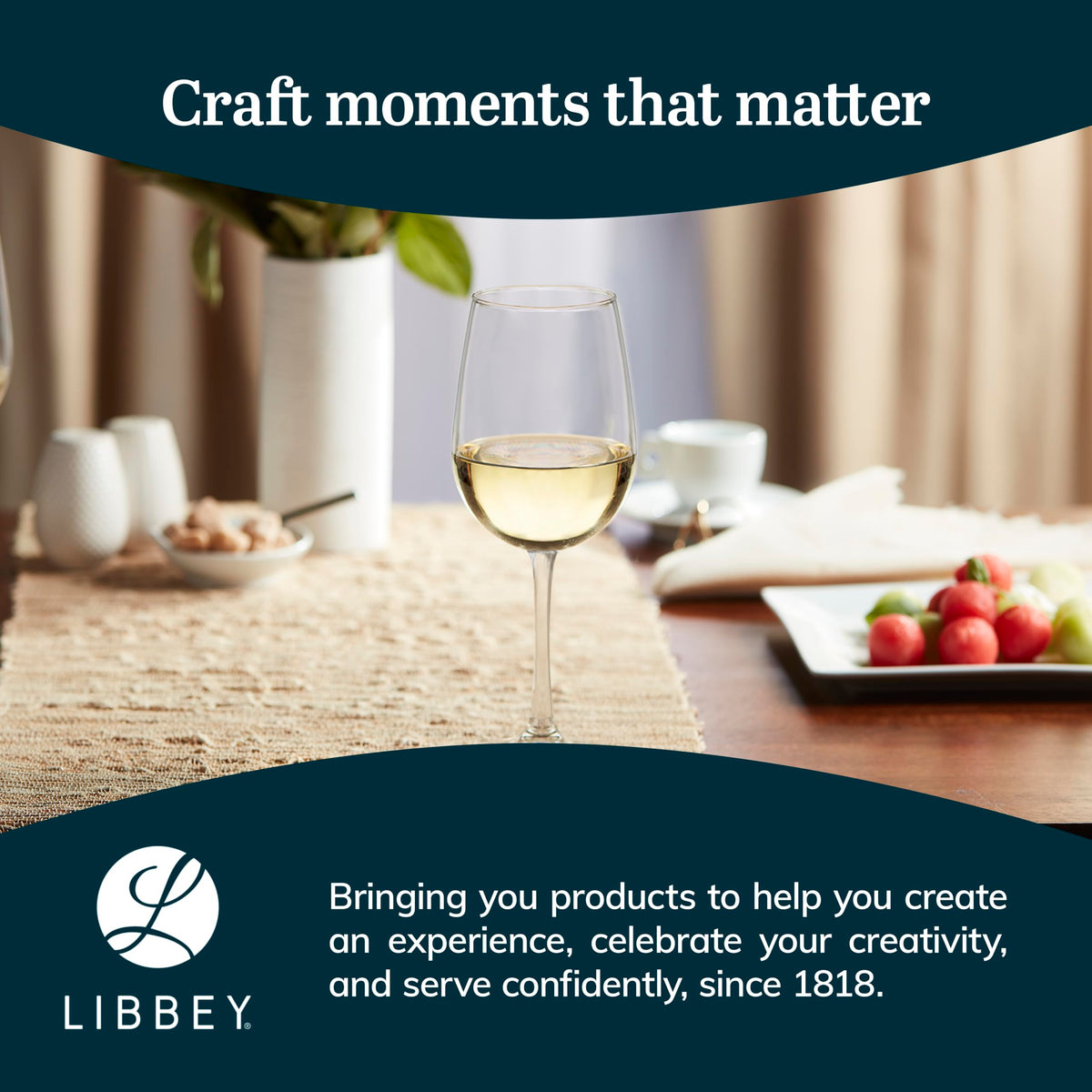Libbey Tall White 6 / 6 count / Vina Wine Glasses