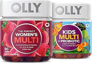 OLLY Women's Multivitamin 90ct Berry & Kids Multivitamin + Probiotic Gummy 70ct Berry - Digestive Support, Vitamins A, D, C, E, B & Zinc - Daily Health Duo