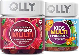 OLLY Women's Multivitamin 90ct Berry & Kids Multivitamin + Probiotic Gummy 70ct Berry - Digestive Support, Vitamins A, D, C, E, B & Zinc - Daily Health Duo