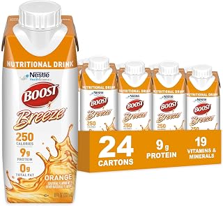 BOOST Breeze Clear Nutritional Drink, Orange Flavor, 8 FL OZ, 24 pk