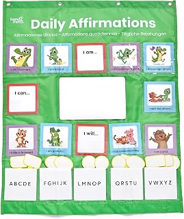 hand2mind Daily Affirmations Pocket Chart, Growth Mindset for Kids