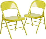Flash Furniture Hercules Metal Folding Chair, 2-Pack | Triple Braced, Double-Hinged
