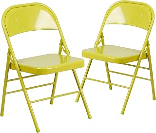 Flash Furniture Hercules Metal Folding Chair, 2-Pack | Triple Braced, Double-Hinged