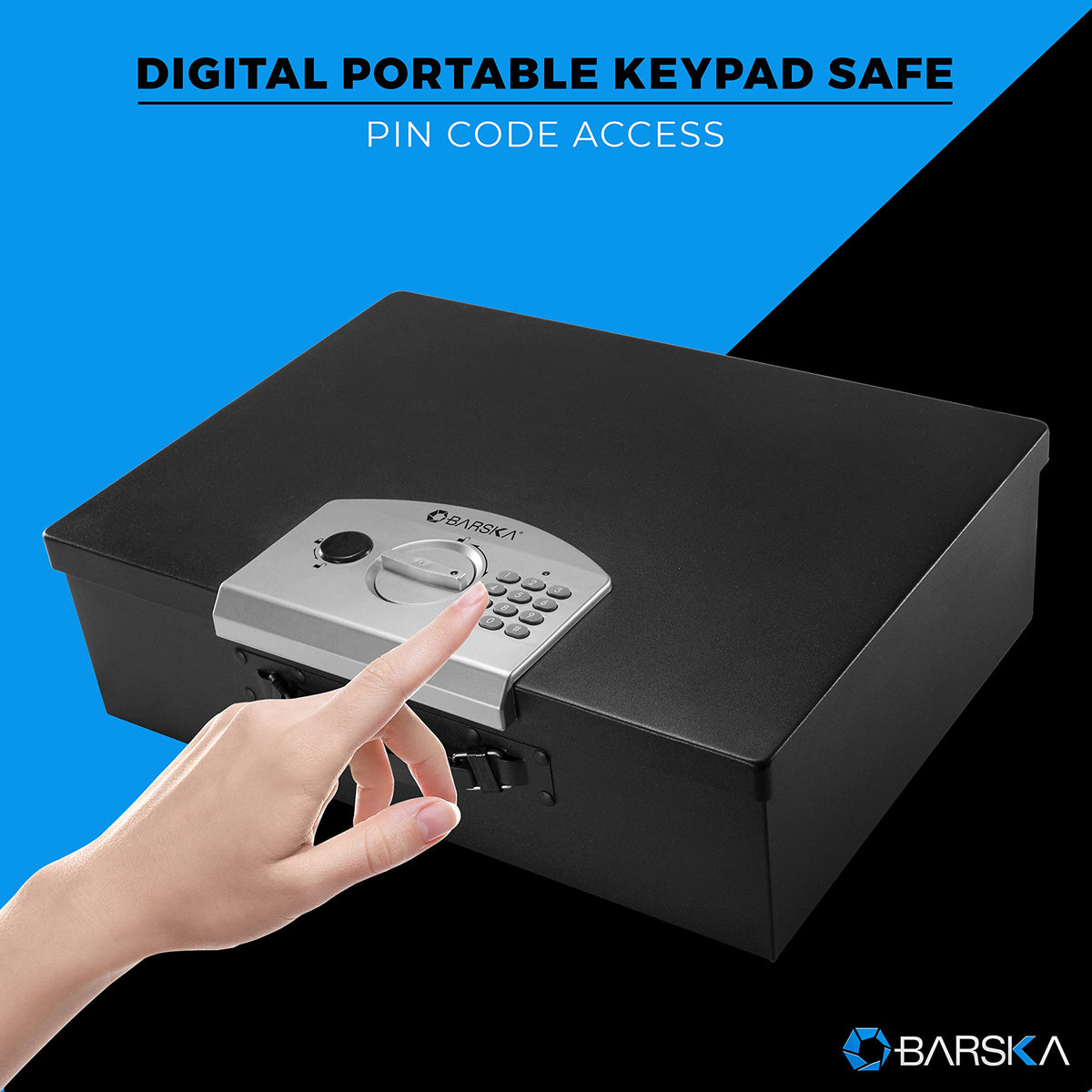 Portable Digital Keypad Lock Box by Barska – One Size, 0.49 cubic_feet, Alloy Steel, Black, Model AX11910