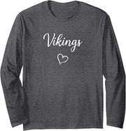 Curtis Vikings Above Small Heart Long Sleeve T-Shirt