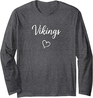 Curtis Vikings Above Small Heart Long Sleeve T-Shirt