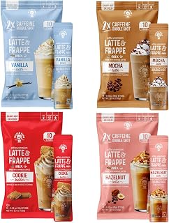 The Frozen Bean Frappe & Latte Instant Mix (10 Sticks) - Vanilla Bean & Mocha & Cookie Butter & Hazelnut