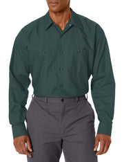 Long Sleeve Industrial Solid Work Shirt Spruce Green Medium - 5 Pack by Red Kap – Spruce Green, Pack of 5, Model SP14