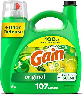 Gain Liquid Laundry Detergent, Original Scent, 154 fl oz, 107 loads, Freshness + Odor Fighting, Laundry Detergent Liquid Soap, HE compatible