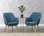 Convenience Concepts Denim Blue Linen / Chair / 25.25"L x 26.75"W x 33.5"H Chairs