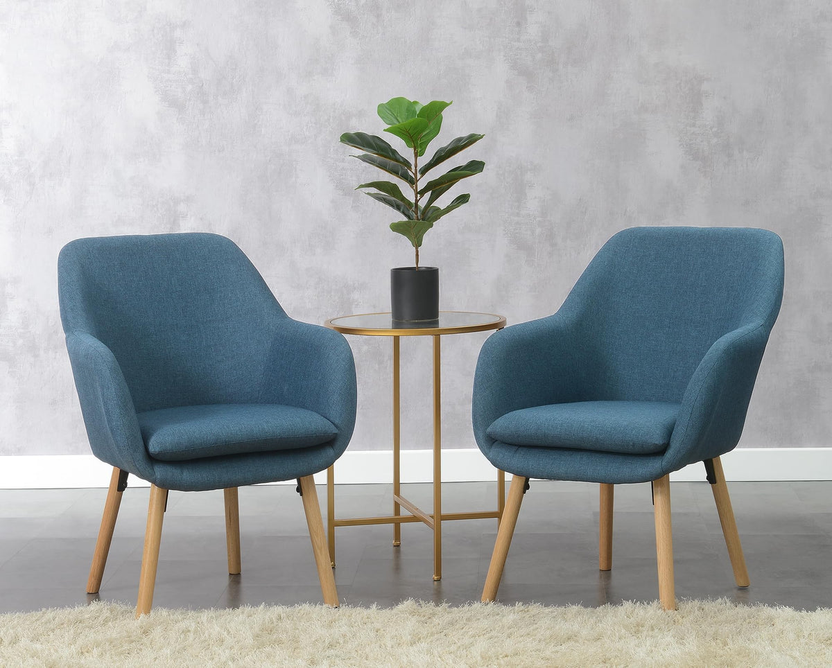 Convenience Concepts Denim Blue Linen / Chair / 25.25"L x 26.75"W x 33.5"H Chairs