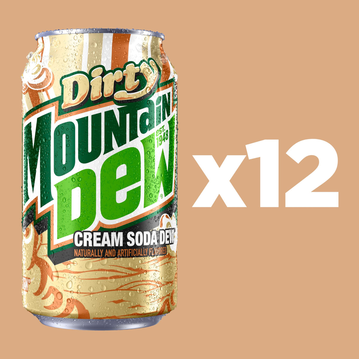 Dirty Dew - 12oz 12pk Full Sugar by Mountain Dew – 12 Fl Oz (Pack of 12), Green