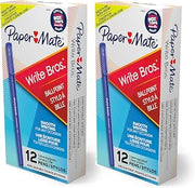 Paper Mate Ballpoint Pens, Write Bros. Blue Ink Pens, Medium Point (1.0mm), 24 Count