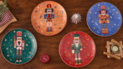 Bico Christmas Soldier Salad Plates, 8.75 Inch Ceramic, Set of 4