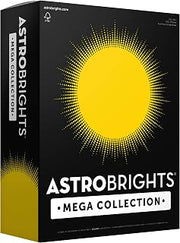 Astrobrights Mega Collection, Colored Paper, Bright Yellow, 625 Sheets, 24 lb/89 gsm, 8.5" x 11" - MORE SHEETS! (91618)