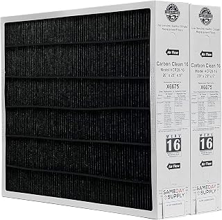 Lennox X6675 20x25x5 Healthy Climate Carbon-Clean MERV 16 Filter Bundle with Same Day Supply Filter Change Reminder Magnet (2-Pack)