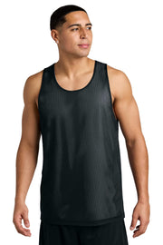 PosiCharge Reversible Mesh Tank | Gym Fashion for Men & Women by SPORT-TEK – Large, Black/ White, Model ST5000