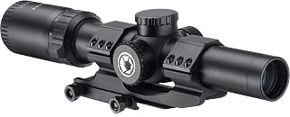 Barska 1-8x24 Rifle Scope with Red and Green Illuminated .223 BDC Reticle – Includes Cantilever Mount, Zero Reset Turrets, Fully Multi-Coated Optics, Waterproof and Fogproof