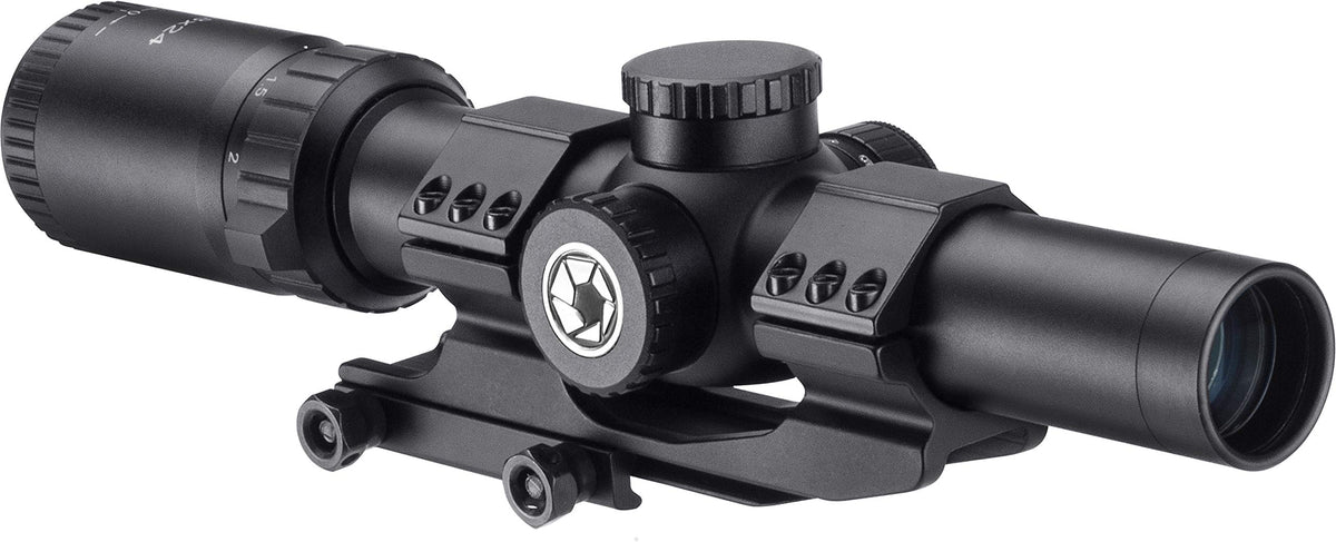1-8x24 Rifle Scope with Red and Green Illuminated .223 BDC Reticle by Barska – One Size, Metal, Black, Model AC13326
