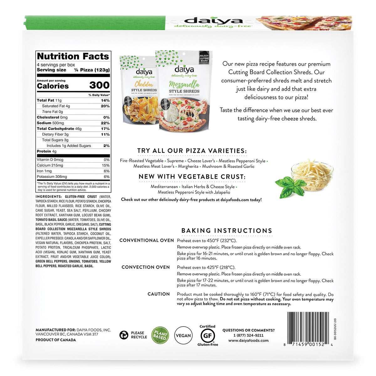 Daiya Fire Roasted Vegetable / Vegetable Vegetable