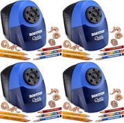 Bostitch Office QuietSharp Electric Pencil Sharpener, Heavy Duty Classroom or Office Use, Size Selector with 6 Different Sizes, Blue (Pack of 4)