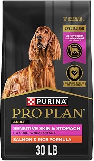 Purina Pro Plan Sensitive Skin & Stomach Dry Dog Food, Salmon, 30 lb Bag