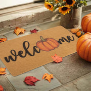 CaySep Pumpkin Welcome Doormat, 17 x 29 Inch, One Pumpkin