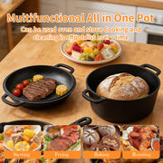 Asderote Cast Iron Dutch Oven Set, 5 Quart, With Bread Baking Tools