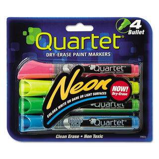 79551 Neon Dry Erase Marker Set by Quartet – 1 Count (Pack of 4), Plastic, Neon Colors, Pack of 4, Model QRT79551