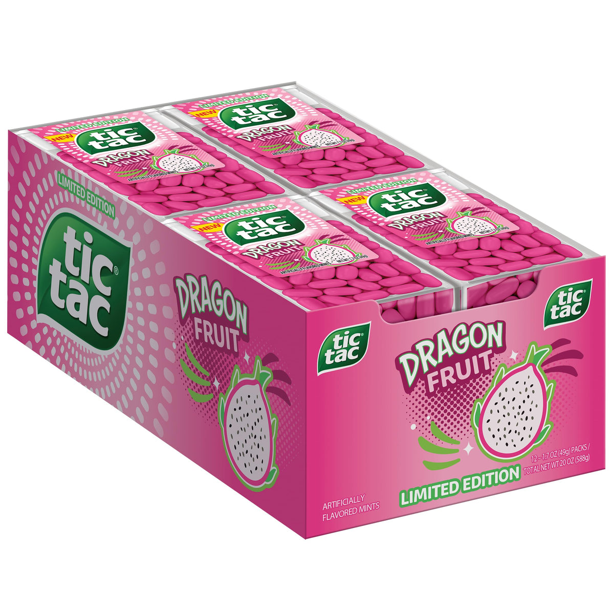 Dragon Fruit by Tic Tac – 1.7 Ounce (Pack of 12), Pink, Pack of 12