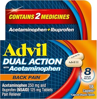 Advil Dual Action Back Pain by HALEON – 18 Count (Pack of 1)