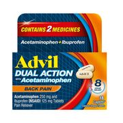 Advil Dual Action Back Pain by HALEON – 18 Count (Pack of 1)