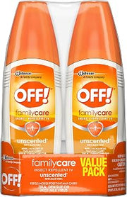 OFF! FamilyCare Insect & Mosquito Repellent Spritz, Unscented Bug spray with Aloe-Vera, 7% Deet, 6 oz (Pack of 2)