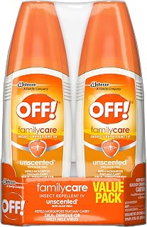 OFF! FamilyCare Insect & Mosquito Repellent Spritz, Unscented Bug spray with Aloe-Vera, 7% Deet, 6 oz (Pack of 2)