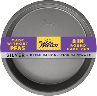 Wilton Silver Non-Stick Round Cake Pan, Made Without PFAS, 8 in.