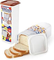 Bread Container (2 Pack) Bread Loaf Keeper, Fresh Bread Storage Container, Clear Bread Saver, Bread Holder - Bread Bin for Bun, Bagel, and Bread Loaf, Plastic Bread Box (White & Brown) Stock Your Home