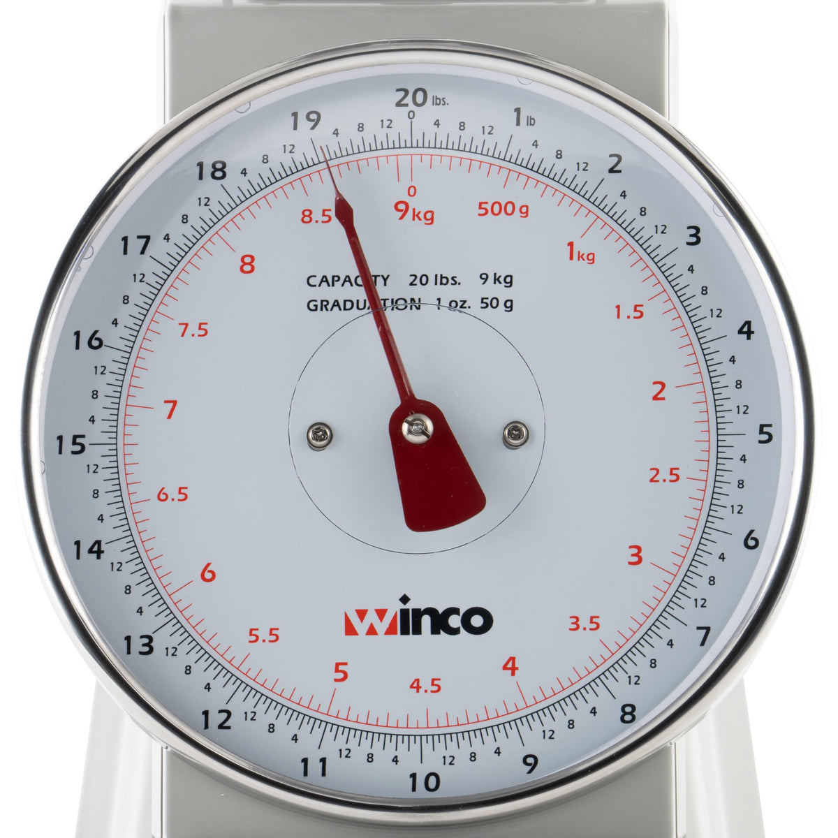 Winco 20 Pound / 8" / White, Steel Scales