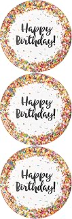 Creative Converting Sprinkles Dinner Paper Plates Party Supplies, Multicolor, 9" (Pack of 3)