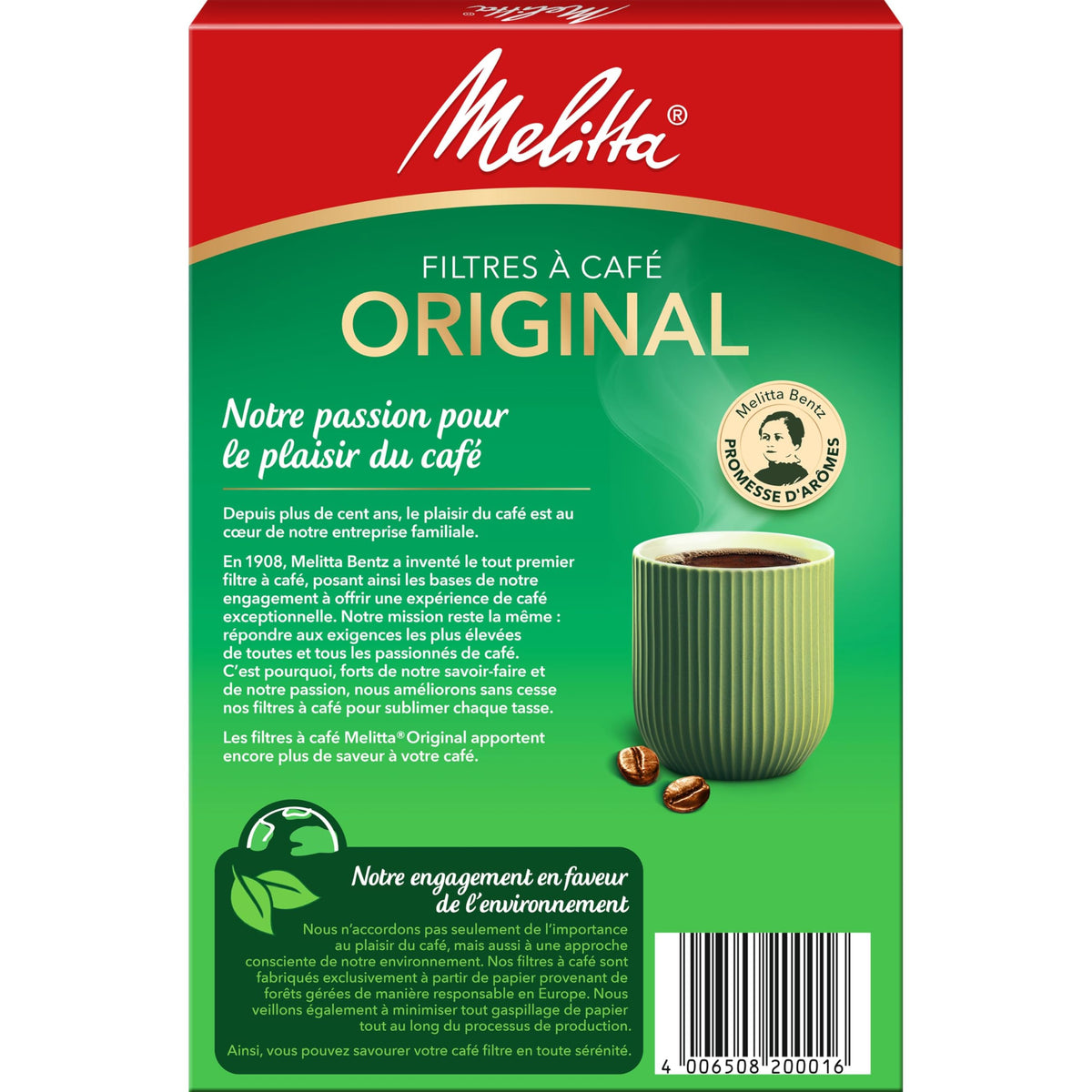 Original 40 Filters 1 x by Melitta – 40 Filtres, Paper, White, Model 4006508200016