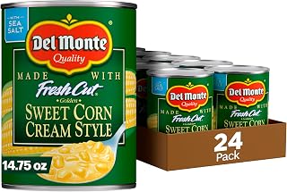 Del Monte FRESH CUT Golden Sweet Canned Cream Corn, Canned Vegetables, 24 Pack, 14.75 oz Can