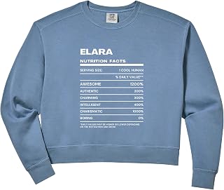 Womens Elara Nutrition Facts Name Comfort Colors Crop Sweatshirt