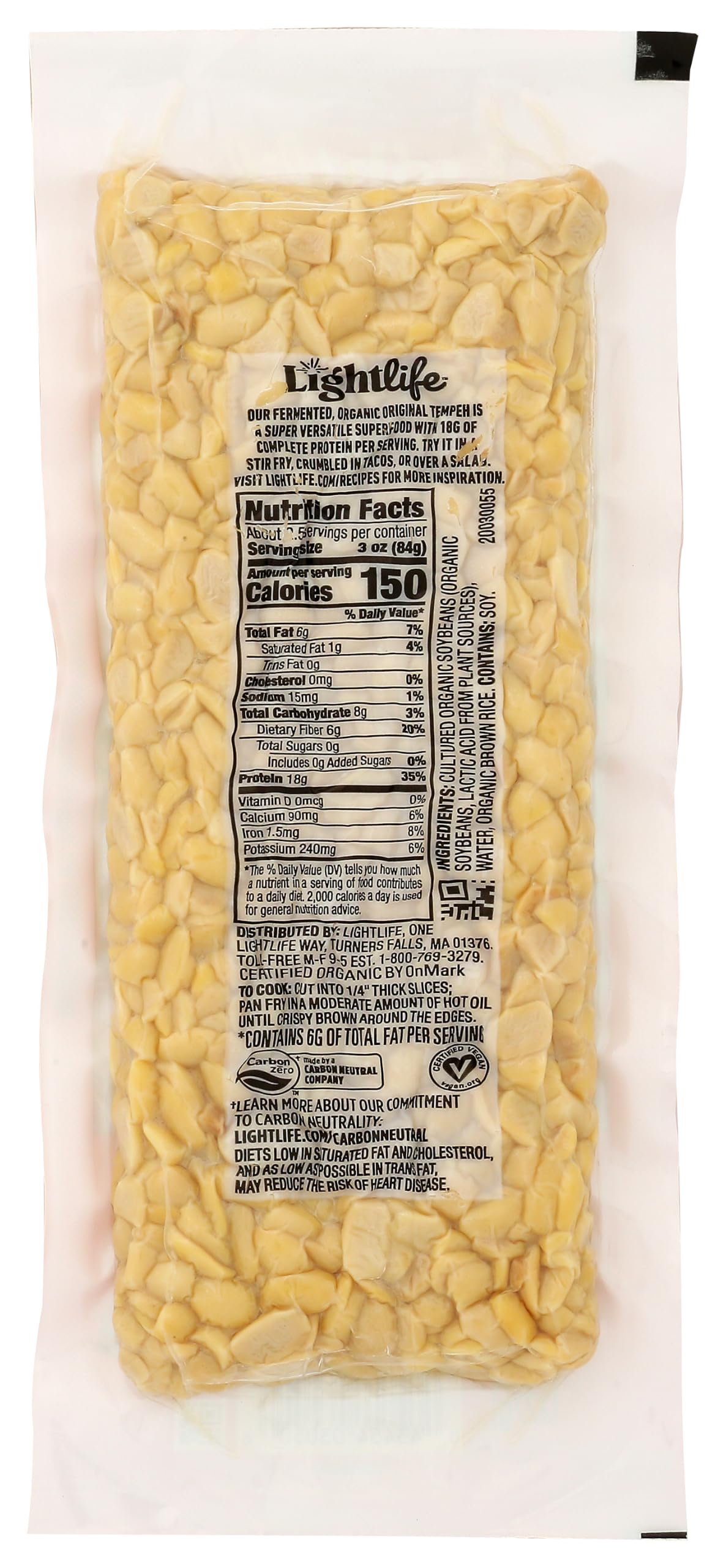 Original Organic Tempeh by Lightlife – 8 Ounce, Steak, Model 0043454030506