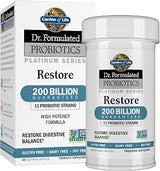 Garden of Life Dr. Formulated Probiotics Platinum Series Restore 200 Billion CFU Guaranteed, High Potency Probiotic Formula, Vegan, Non-GMO, Gluten Dairy Free Digestive Immune Support, 28 Capsules
