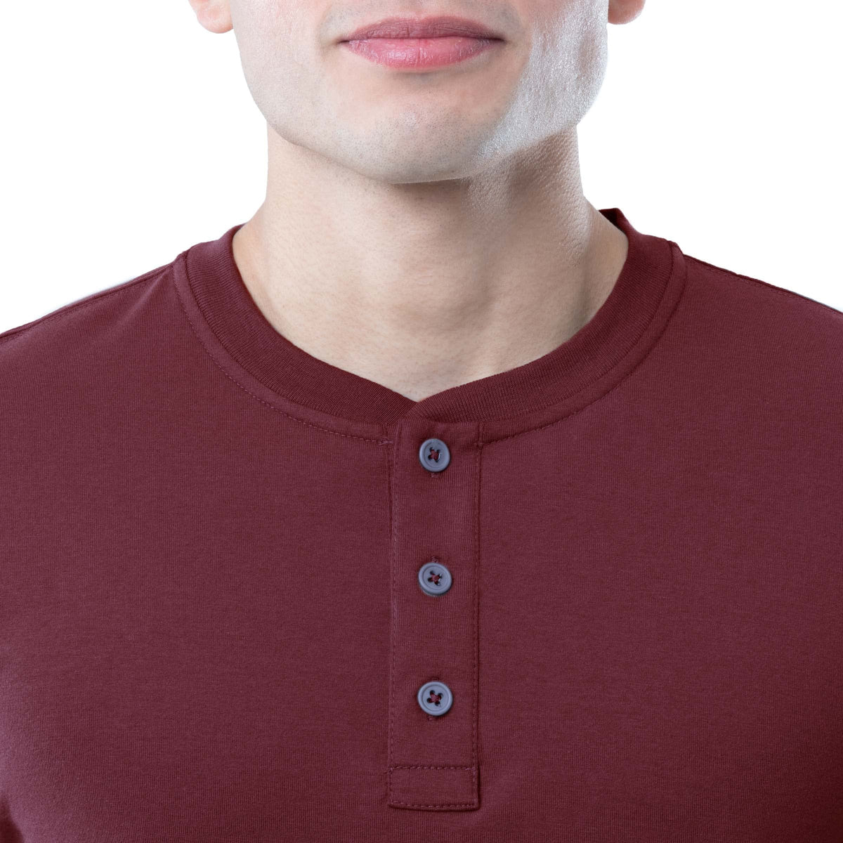 Men's Long Sleeve Soft Washed Cotton Henley T-Shirt – Cotton, Rhubarb, Model WRT21722