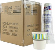 Genuine Joe Cold Beverage Cup, 3oz, Paper, Striped Pattern, 50 Count