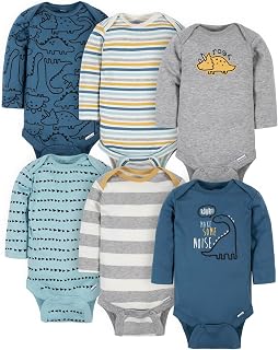 Gerber Baby Boys 6-Pack Long Sleeve Onesies Bodysuit