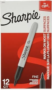 Sharpie Permanent Marker, Fine Point, Black (30101) (12 Markers)