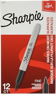 Sharpie Permanent Marker, Fine Point, Black (30101) (12 Markers)