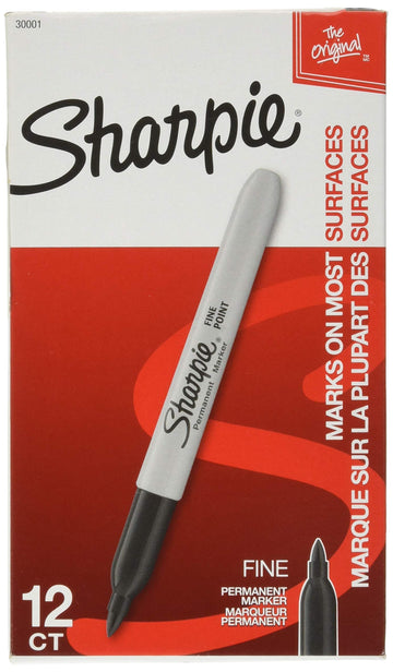 Permanent Marker by Sharpie – 1 Count (Pack of 12), Plastic (Body), Felt (Tip), Black, Pack of 12, Model 30101PP