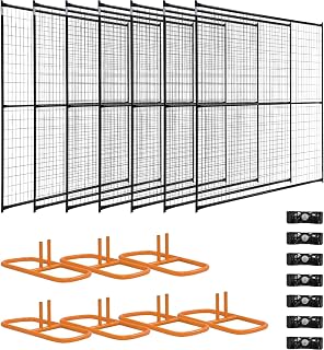 FenceScreen Black-Coated Welded Wire Temporary Fence Panel Kit ï¿½ Includes | Base Stand and Clamps ï¿½ Easily Movable & Portable Fencing System (8ft x 50ft) | Heavy Duty | UV & Weather Resistant